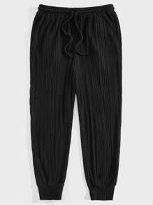 Manfinity RebelGame Nam Eo dây rút Đồ đan Ribbed Quần thể thao - màu đen - Xem 3