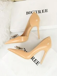 Zapatos De Tacón Alto Para Damas - Albaricoque - Ver 4