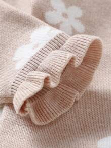 Bébé Fille Combinaison Fleuri En Tricot