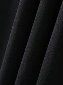 SHEIN Essnce Đồ họa Khẩu hiệu Lót nhiệt Áo nỉ - màu đen - Xem 5