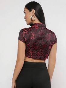 EastFlair 中國龍印花前鏤空短款襯衫 - 彩色 - 查看 2