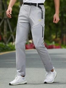 Gym Rark Men Zip Pocket Sports Pants Without Belt Sweat Pants - Grey - View 4