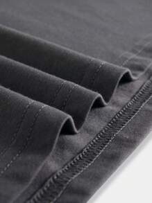 ROMWE MEN Street Life Men Mushroom & Slogan Graphic Tee - Grey - View 4