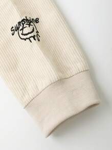 Manfinity Campus Court Áo hoodie dây rút có họa tiết chữ Kangaroo dành cho nam - Màu be - Xem 5