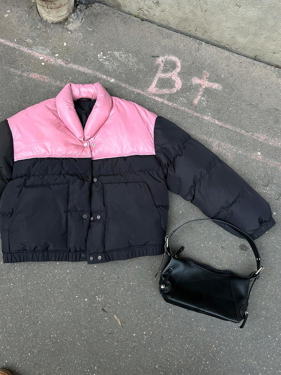 Two Tones Drop Shoulder Padded Thick Pockets Coat, Women Winter Coat Jacket