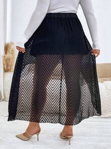 SHEIN Unity Hơn Hem cao thấp Váy - màu đen - Xem 2