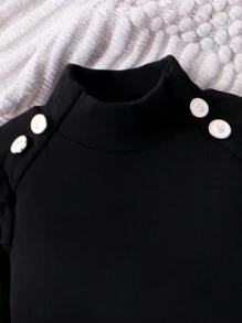 SHEIN Elladie kids 女小童荷葉邊T恤&格紋印花腰帶長褲