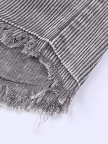 CILKOO 双色抽绳连帽外套，女士休闲宽松抓绒套头衫，带口袋，适合冬季日常穿着 - 灰色 - 查看 8