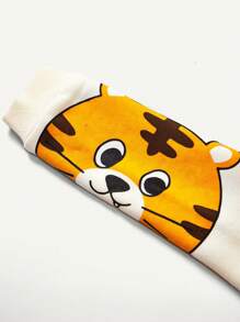 SHEIN Leap Crew Cute Baby Boy Cartoon Cat Pattern Long Sleeve Round Neck Sweater With Elastic Waistband Long Pants Set - Multicolor - View 10