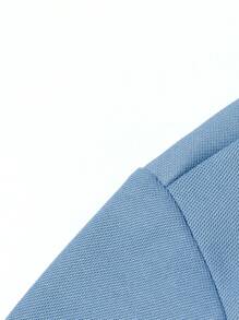 Manfinity Homme Men Contrast Trim Polo Shirt, Men Baby Blue Polo Shirt, Light Blue Polo Shirts For Men, Men Light Blue Tops - Baby Blue - View 5