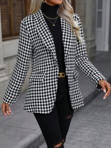 Chiquease Áo choàng có cổ in Allover - Đen và trắng - Xem 4