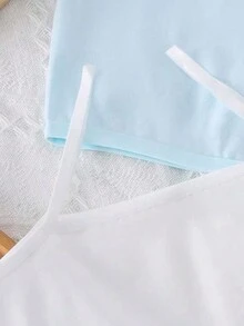 Young Girl 2pcs Cartoon Graphic Bralette - Blue and White - View 3