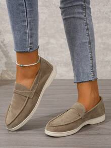 Mùa Xuân / Mùa thu Thoải mái Của phụ nữ Giày phẳng , Giày Penny Loafers Đối với Sinh viên - Lạc đà - Xem 2