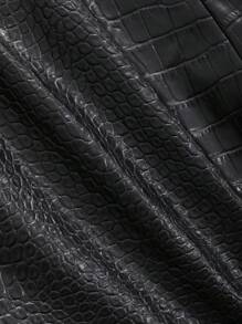 DAZY Crocodile Embossed PU Leather Skirt,Fall Clothes