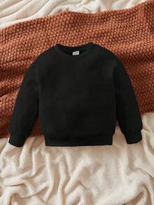 SHEIN Đứa bé gái Đồ họa Khẩu hiệu Áo nỉ - màu đen - Xem 2