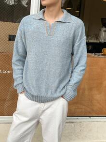 Manfinity Hypemode Men Marled Knit Drop Shoulder Sweater - Multicolor - View 3