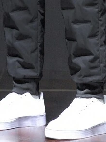 男士斜口袋長褲 - 黑色 - 查看 5