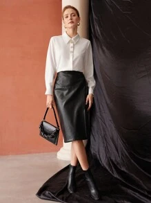 MOTF PREMIUM EMBELLISHED BUTTON SHIRT - White - View 4