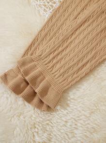 SHEIN Chica Joven Pantalones bajo con fruncido tejido