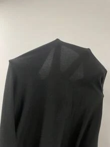 SHEIN SXY Square Neck Slim Fit With Sleeves Black Bodysuit - Black - View 5