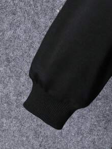 Tween Boy Letter Graphic Colorblock Pullover & Sweatpants - Black - View 5