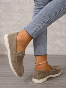 Mùa Xuân / Mùa thu Thoải mái Của phụ nữ Giày phẳng , Giày Penny Loafers Đối với Sinh viên - Lạc đà - Xem 5