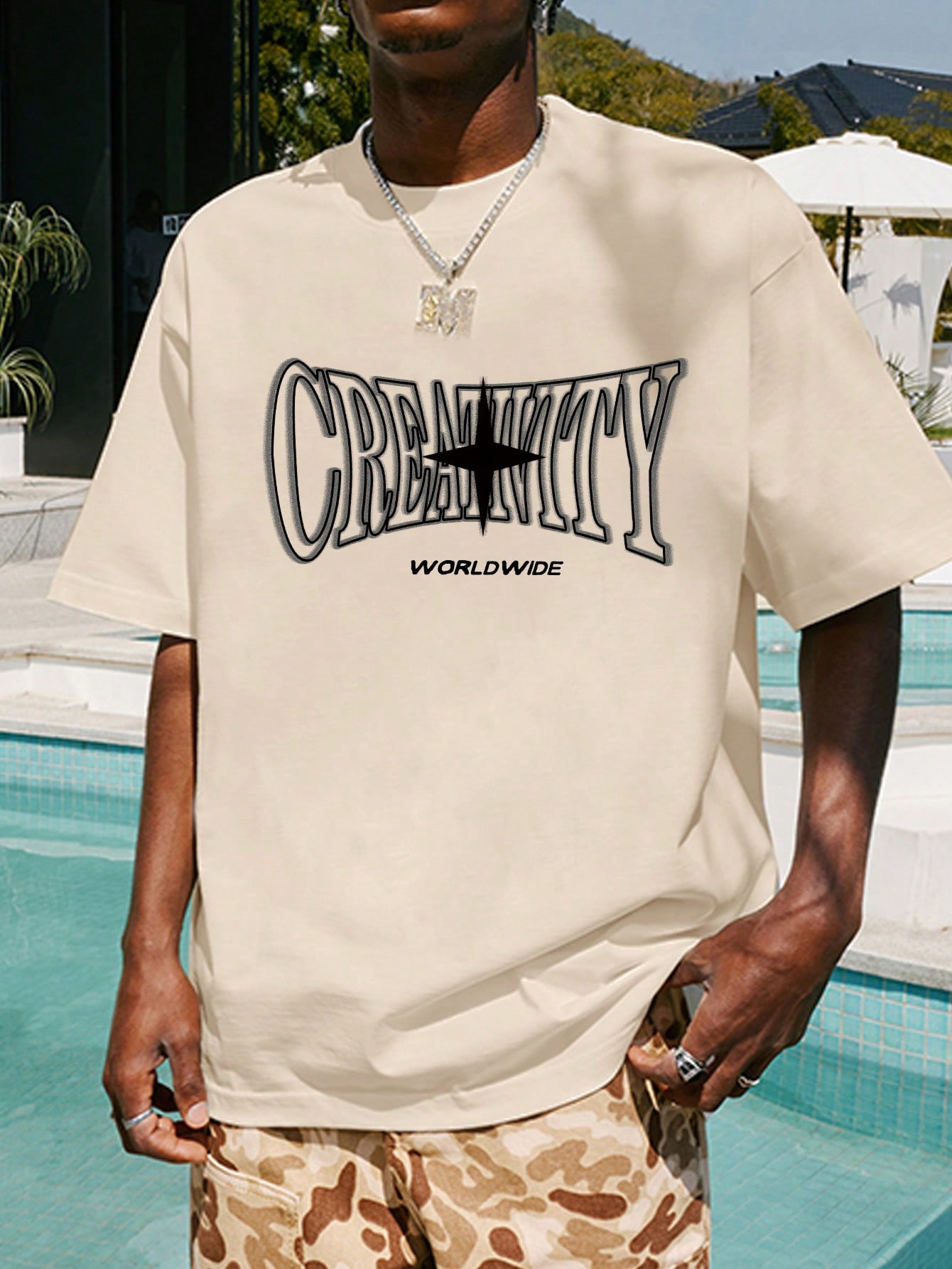 Men Letter Graphic Tee