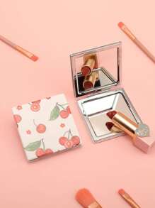 Portable Foldable Mirror, 1Pc Glass Cherry Pattern Makeup Mirror Vanity Mirror For Gift - White - View 4