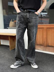 DAZY Hombres Jeans de pierna recta con bolsillo oblicuo