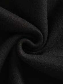 Men Letter Graphic Kangaroo Pocket Drawstring Hoodie - Black - View 4