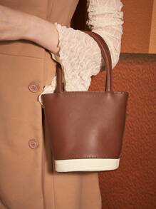 SHEIN MOD Retro NỮ Túi đeo vai , Gầu múc Túi , Đối với Cao đẳng - màu nâu - Xem 1