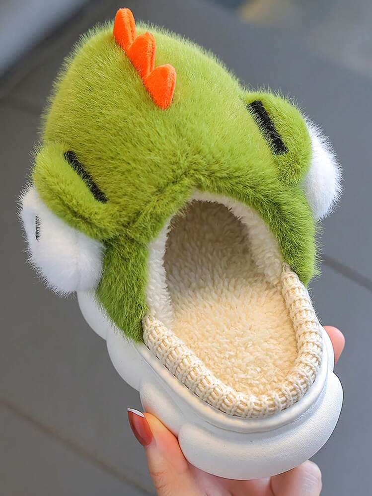 Dinosaur Shaped Kids' Slippers, Indoor/outdoor, Warm, Non-slip, Children/babies' House Shoes - Green - View 5