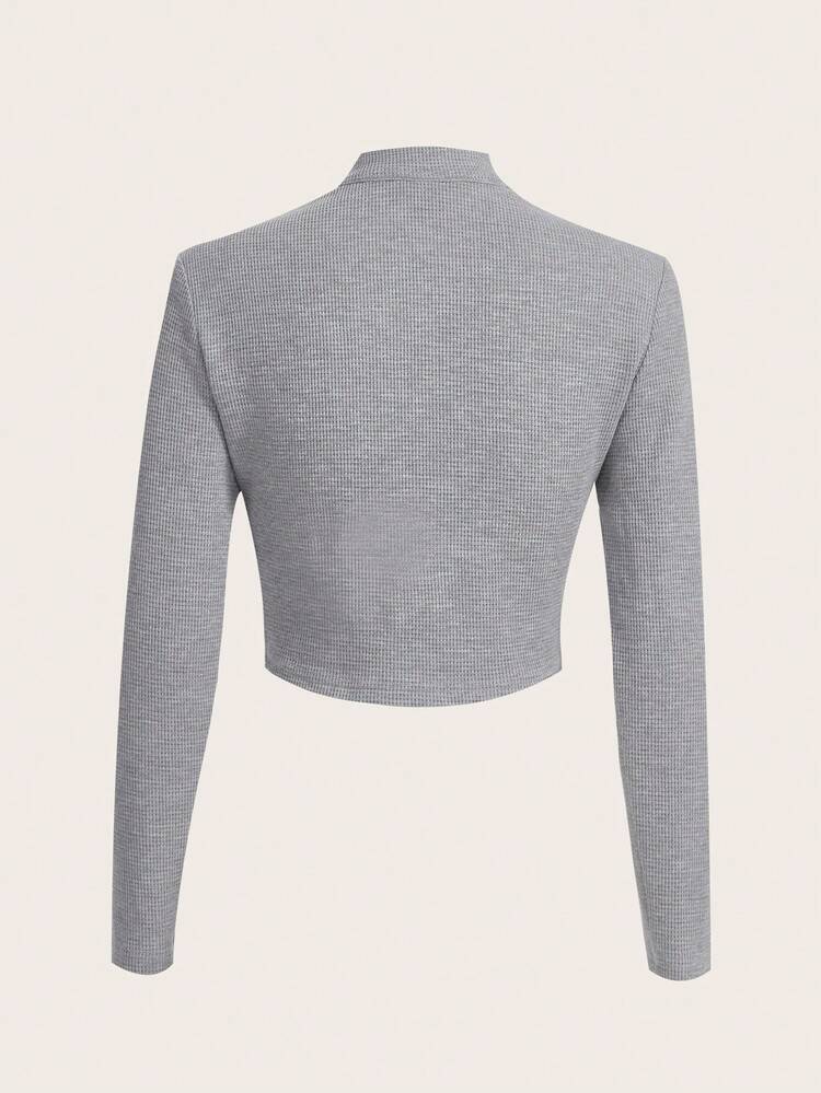 Plus Letter Patched Detail Zip Up Asymmetrical Hem Jacket