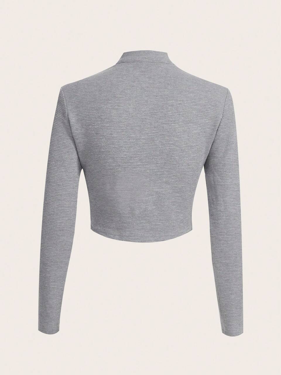 Plus Letter Patched Detail Zip Up Asymmetrical Hem Jacket