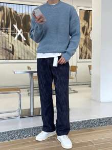 DAZY Men Solid Drop Shoulder Fall Sweater Without Tee