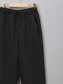 SHEIN Teenager Junge Hose mit weiten Beinen, Einfarbig schrägen Taschen,