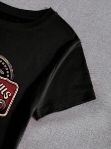 SHEIN Essnce Camiseta con estampado de coche y letra - Negro - Ver 4