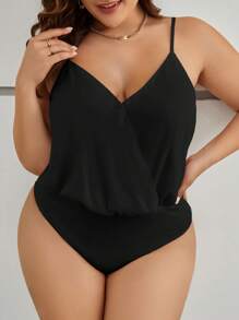 SHEIN Clasi 大碼素色吊帶連體衣