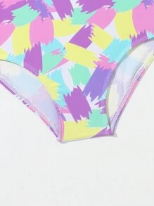 Young Girl Allover Print One Piece Swimsuit - Multicolor - View 5