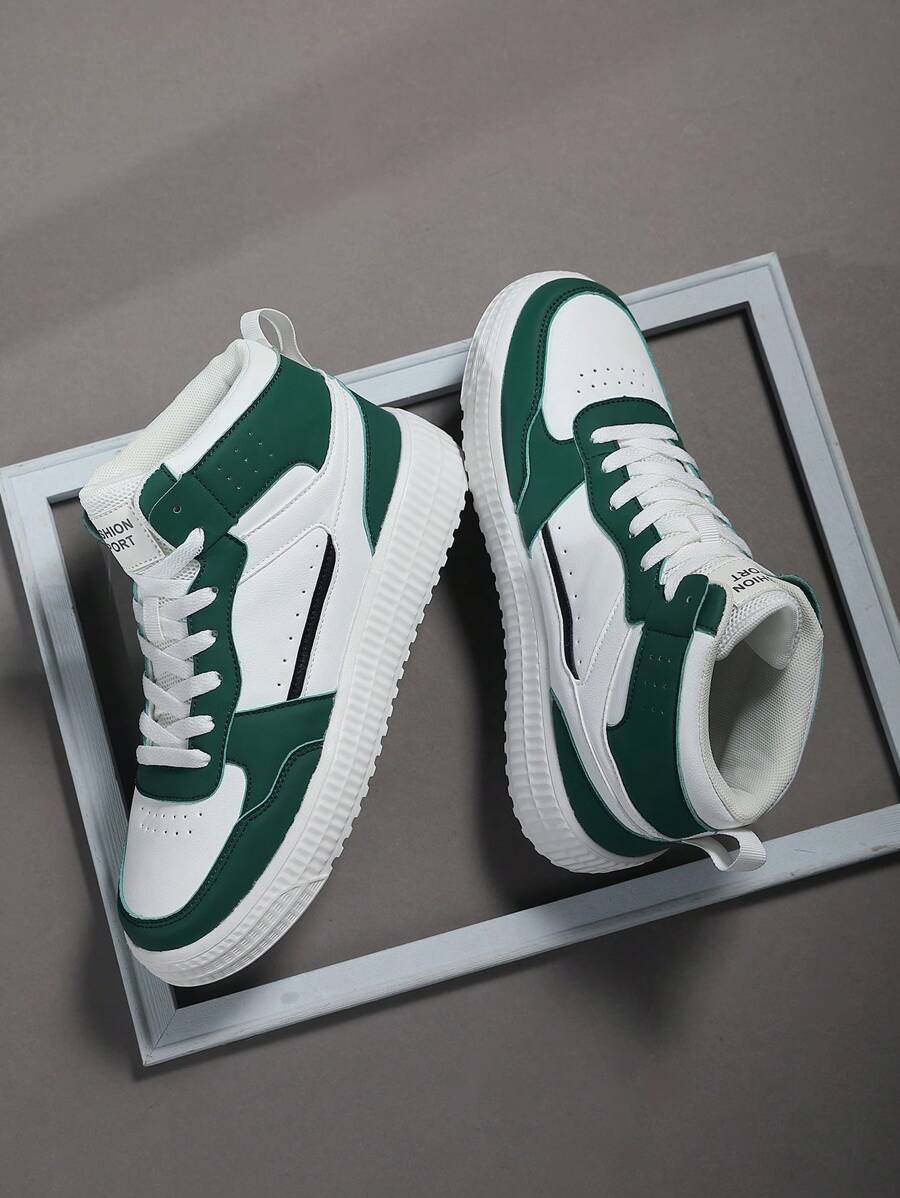 Nam Giải trí Nhẹ Cao-top Giày thể thao , Đúng mốt , Thoải mái & Thoáng khí - Màu xanh lá cây đậm - Xem 1