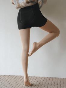 DAZY 纯色透明连裤袜，带保暖内衬，适合秋冬季穿着 - 黑色 - 查看 6