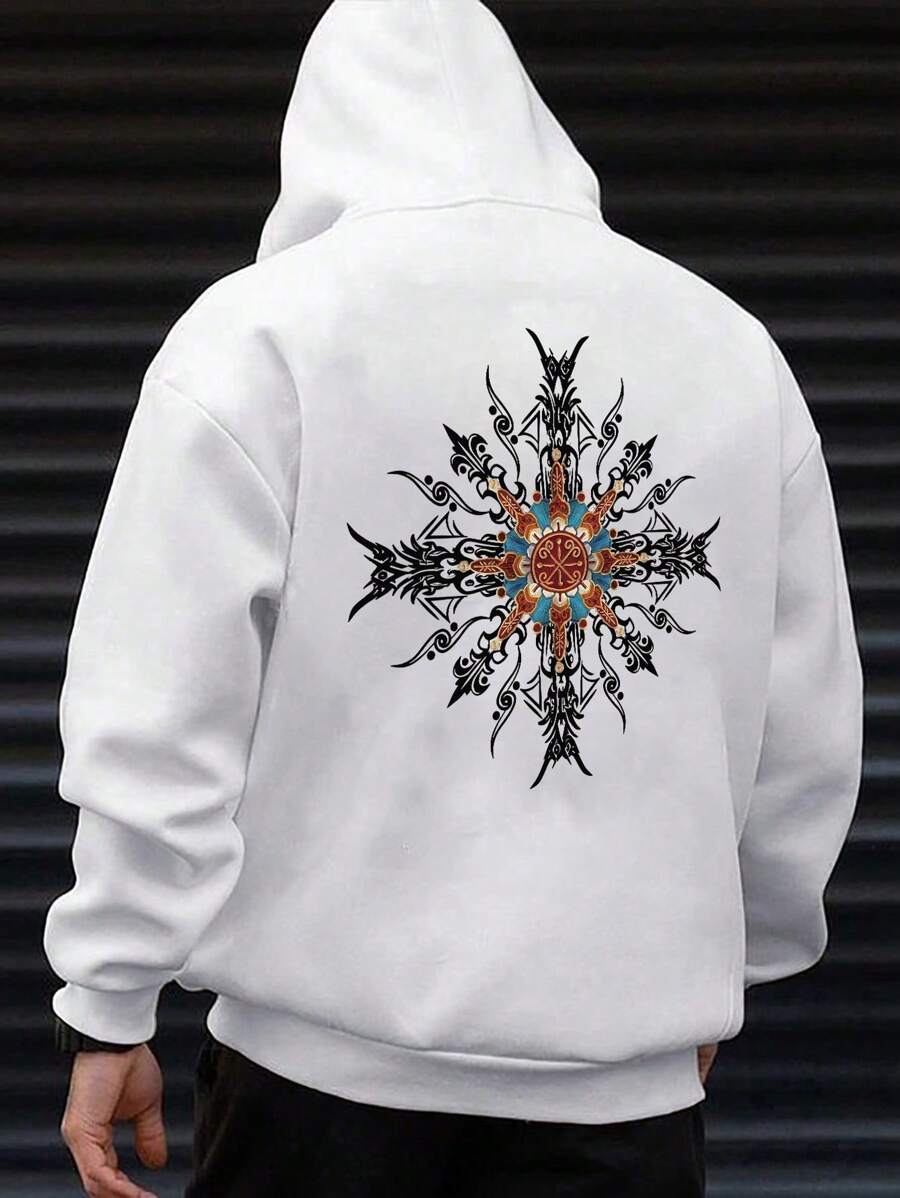 Men Graphic Hoodie - White - View 1
