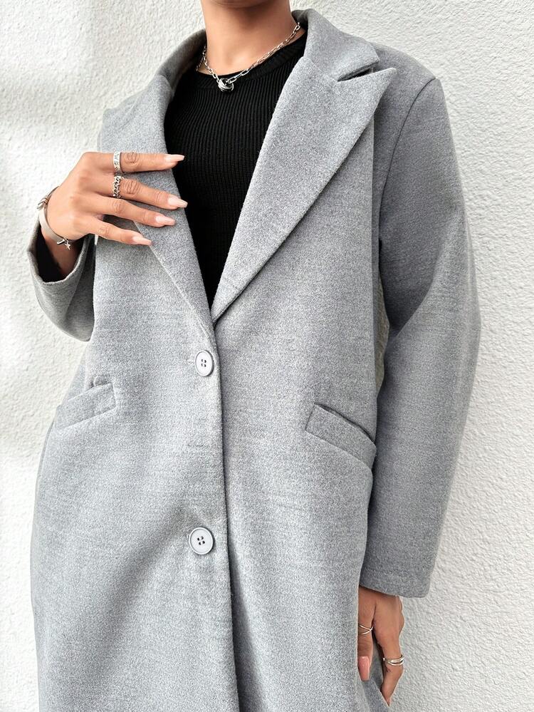 Lapel Neck Single Breasted Overcoat