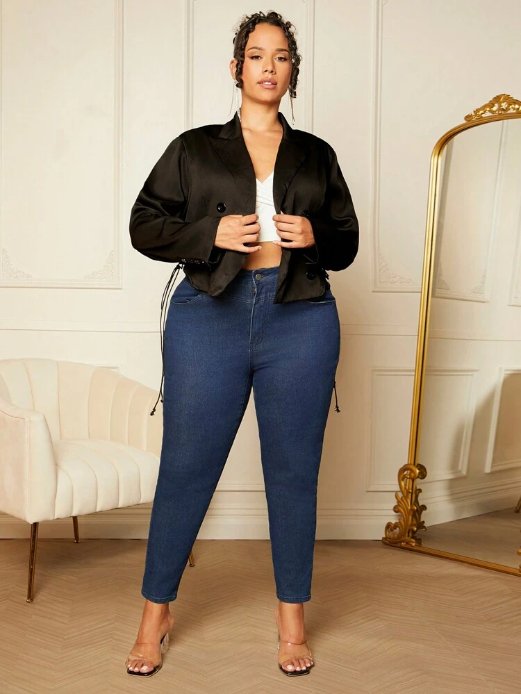 Plus Double Breasted Blazer