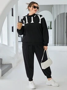SHEIN Essnce 大碼兩件套裝 - 黑色 - 查看 6