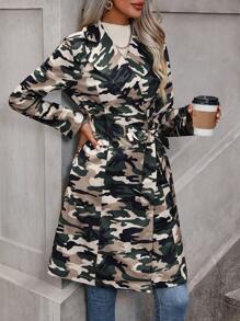 SHEIN LUNE 女士風衣外套 - 軍綠色 - 查看 6