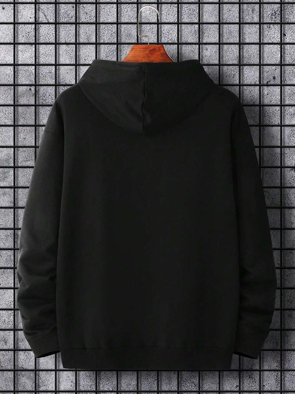 Men Plus Heart & Slogan Graphic Drawstring Hoodie