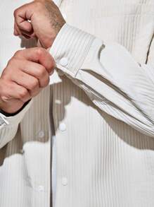 Manfinity Homme Men Dual Pocket Button Front Jacket - Apricot - View 6