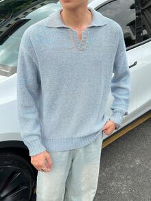 Manfinity Hypemode Men Marled Knit Drop Shoulder Sweater - Multicolor - View 4