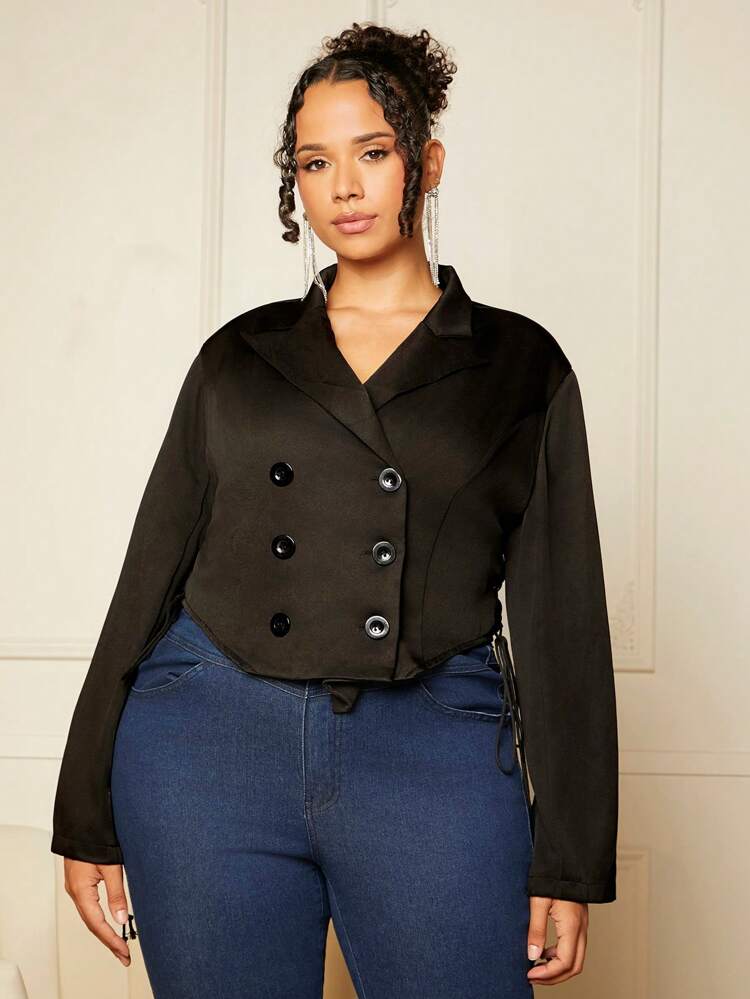 Plus Double Breasted Blazer